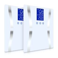 SOGA 2X Glass LCD Digital Body Fat Scale Bathroom Electronic Gym Water Weighing Scales White