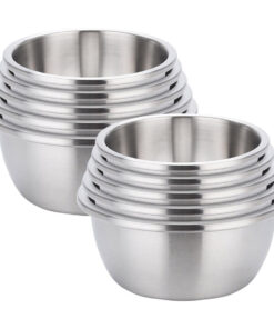 SOGA 2X 5Pcs Deepen Matte Stainless Steel Stackable Baking Washing Mixing Bowls Set Food Storage Basin