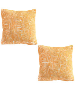 SOGA 2X 50cm Mustard Yellow Throw Pillow Geometric Indoor and Outdoor Corded for Home Decor