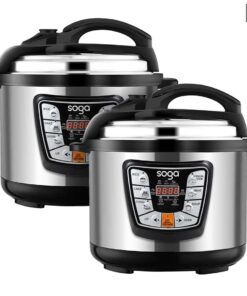 SOGA 2X Stainless Steel Electric Pressure Cooker 8L Nonstick 1600W