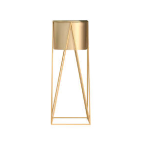 1-SOGA 70cm Gold Metal Plant Stand with Gold Flower Pot Holder Corner Shelving Rack Indoor Display