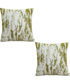 SOGA 2X 50cm Throw Pillow White and Olive Green Deluxe Polyester Fiber and Cotton for Home Decor