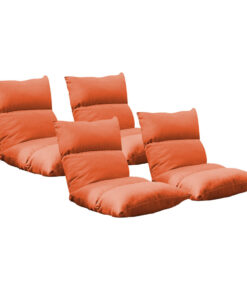 1-SOGA 4X Lounge Floor Recliner Adjustable Lazy Sofa Bed Folding Game Chair Orange