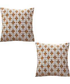 SOGA 2X 50cm Brown Checkered Chain Jacquard Square Pillow Decorative Cushion for Home Decor