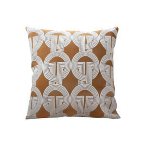 SOGA 50cm Throw Pillow Brown Circular Chain Jacquard  Decorative Square for Home Decor