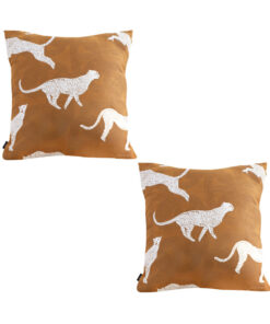 SOGA 2X 50cm Throw Pillow Brown and White Cheetah Animal Print for Home D?cor