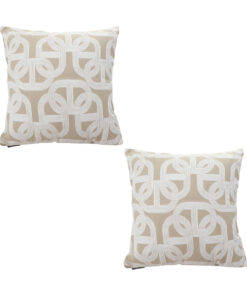 SOGA 2X 50cm Throw Pillow Beige Interlocking Geometric Pattern Modern Accent for Home D?cor