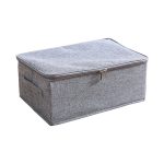 1-SOGA Grey Small Portable Double Zipper Storage Box Moisture Proof Clothes Basket Foldable Home Organiser