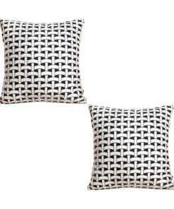SOGA 2X 50cm Black & White Pattern Throw Pillow Thick Comfort Pro Polyester Fiber Cotton for Home Decor