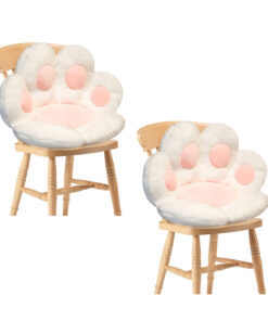 1-SOGA 2X 70cm White Paw Shape Cushion Warm Lazy Sofa Decorative Pillow Backseat Plush Mat Home Decor