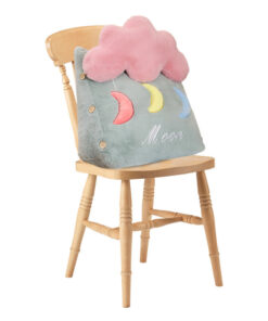 1-SOGA Green Cute Moon Cloud Cushion Soft Leaning Lumbar Wedge Pillow Bedside Plush Home Decor