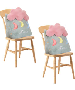1-SOGA 2X Green Cute Cloud Cushion Soft Leaning Lumbar Wedge Pillow Bedside Plush Home Decor