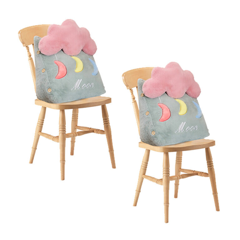1-SOGA 2X Green Cute Cloud Cushion Soft Leaning Lumbar Wedge Pillow Bedside Plush Home Decor