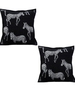 SOGA 2X 50cm Throw Pillow  Black Light Luxury Zebra Square Pillow for Home Decor