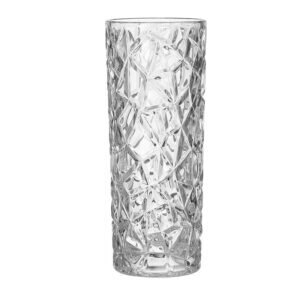 SOGA 30cm Sleek Clear Glass Vase Elegant Wide Crystal Design for Modern Home D?cor