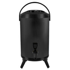 1-SOGA 18L Stainless Steel Insulated Milk Tea Barrel Hot and Cold Beverage Dispenser Container with Faucet Black
