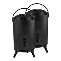 1-SOGA 2X 18L Stainless Steel Insulated Milk Tea Barrel Hot and Cold Beverage Dispenser Container with Faucet Black