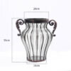 2-SOGA Clear Glass Flower Vase with 6 Bunch 4 Heads Artificial Fake Silk Magnolia denudata Home Decor Set