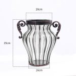 2-SOGA Clear Glass Flower Vase with 6 Bunch 4 Heads Artificial Fake Silk Magnolia denudata Home Decor Set