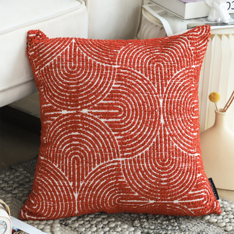 SOGA 2X 50cm Throw Pillow Burgundy Cinnabar Perfect Burnt Indoor and Outdoor Corded for Home Decor - Image 2