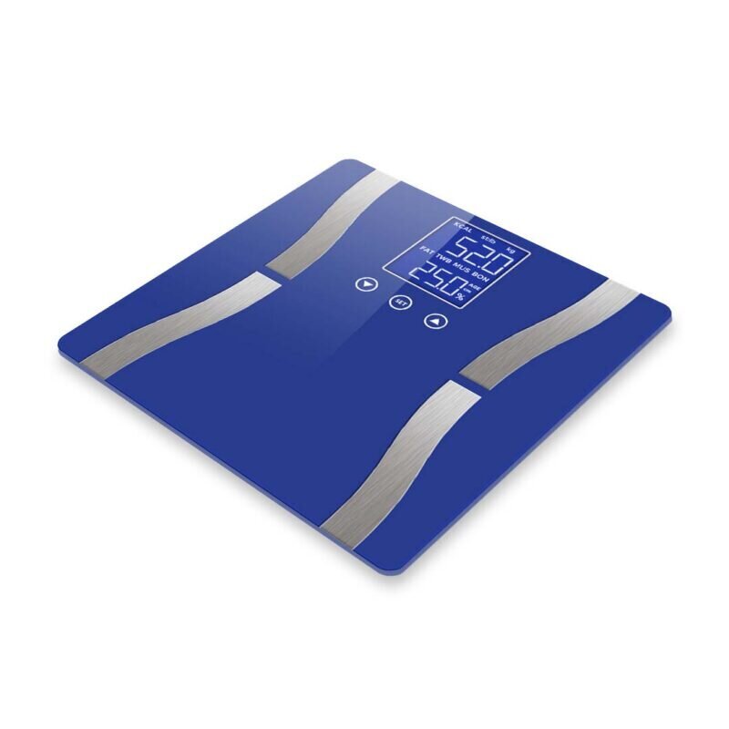 SOGA 2X Glass LCD Digital Body Fat Scale Bathroom Electronic Gym Water Weighing Scales Blue/White - Image 2