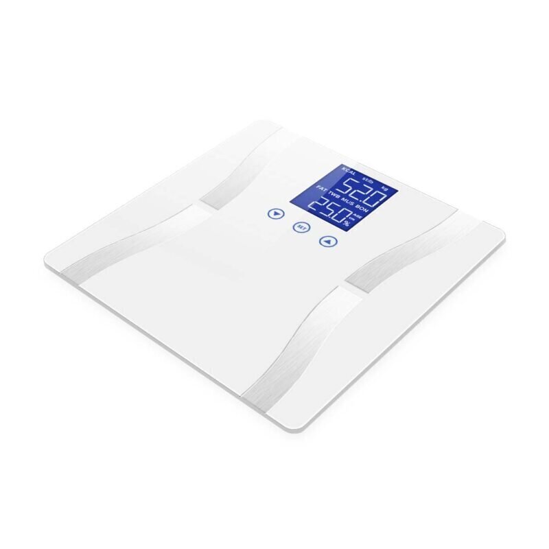 Glass LCD Digital Body Fat Scale Bathroom Electronic Gym Water Weighing Scales White - Image 2
