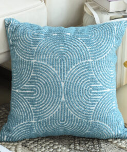 SOGA 2X 50cm Blue Throw Pillow Geometric Indoor and Outdoor Corded for Home Decor