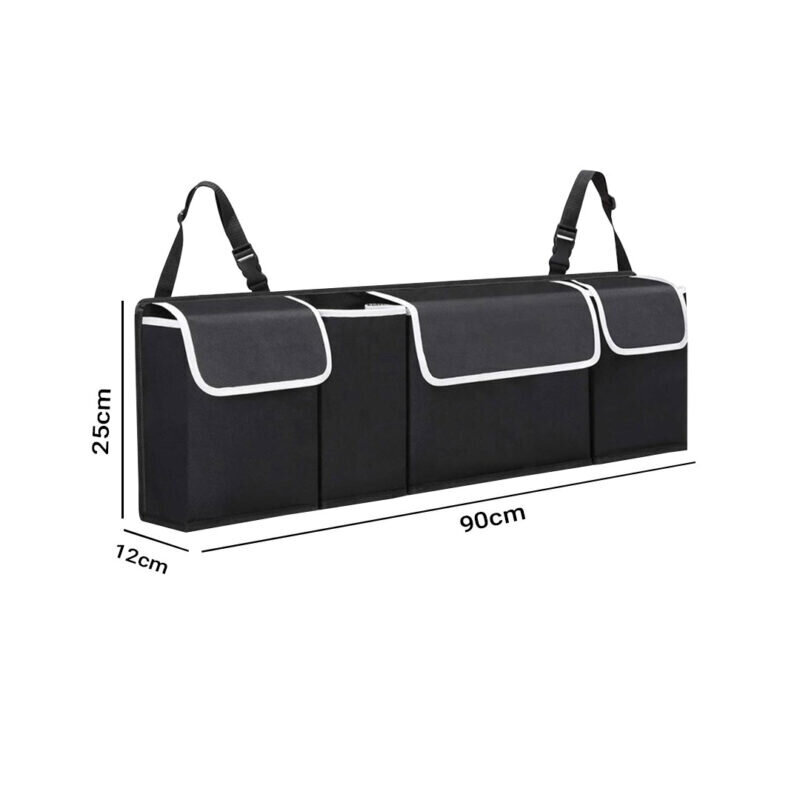 SOGA Oxford Cloth Car Storage Trunk Organiser Backseat Multi-Purpose Interior Accessories Black - Image 2
