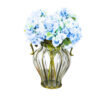 2-SOGA Clear European Glass Home Decor Flower Vase with Two Metal Handle