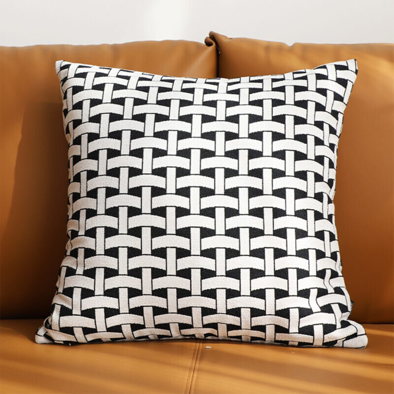SOGA 50cm Black & White Pattern Throw Pillow Thick Comfort Pro Polyester Fiber Cotton for Home Decor - Image 2