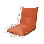 2-SOGA Lounge Floor Recliner Adjustable Lazy Sofa Bed Folding Game Chair Orange