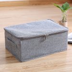 2-SOGA Grey Small Portable Double Zipper Storage Box Moisture Proof Clothes Basket Foldable Home Organiser