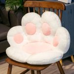 2-SOGA 70cm White Paw Shape Cushion Warm Lazy Sofa Decorative Pillow Backseat Plush Mat Home Decor