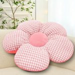 2-SOGA 2X Pink Flower Cushion Shaped for Floor and Sitting Throw Pillow
