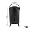 2-SOGA 18L Stainless Steel Insulated Milk Tea Barrel Hot and Cold Beverage Dispenser Container with Faucet Black