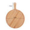 2-SOGA 2X 6inch Blonde Round Premium Wooden Serving Tray Board Paddle with Handle Home Decor