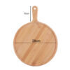 2-SOGA 2X 11 inch Blonde Round Premium Wooden Serving Tray Board Paddle with Handle Home Decor