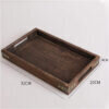 2-SOGA Small Walnut Brown Rectangle Wooden Tray Breakfast Dinner Serving Board Tea Set Holder Kitchen Home Decor