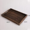 2-SOGA Large Walnut Rectangle Wooden Tray Breakfast Dinner Serving Board Tea Set Holder Kitchen Home Decor
