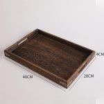 2-SOGA Large Walnut Rectangle Wooden Tray Breakfast Dinner Serving Board Tea Set Holder Kitchen Home Decor