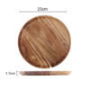2-SOGA 2X 25cm Brown Round Wooden Centerpiece Serving Tray Board Home Decor