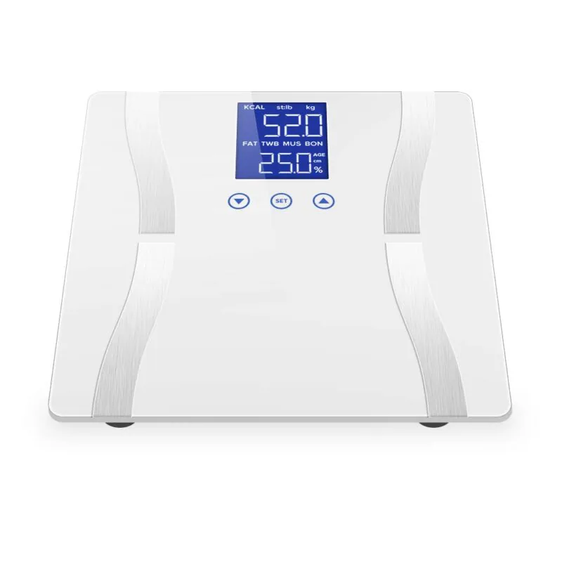 SOGA 2X Digital Body Fat Scale Bathroom Scales Weight Gym Glass Water LCD Purple/White - Image 3