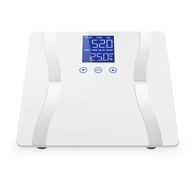 Glass LCD Digital Body Fat Scale Bathroom Electronic Gym Water Weighing Scales White - Image 3