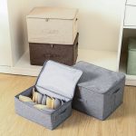 3-SOGA 2X Grey Small Portable Double Zipper Storage Box Moisture Proof Clothes Basket Foldable Home Organiser