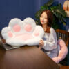 3-SOGA 70cm White Paw Shape Cushion Warm Lazy Sofa Decorative Pillow Backseat Plush Mat Home Decor