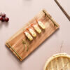 3-SOGA 2X 30cm Brown Rectangle Wooden Acacia Food Serving Tray Charcuterie Board Centerpiece  Home Decor