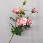 3-SOGA Blue Colored Glass Flower Vase with 10 Bunch 6 Heads Artificial Fake Silk Rose Home Decor Set