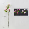 3-SOGA Clear Glass Flower Vase with 6 Bunch 4 Heads Artificial Fake Silk Magnolia denudata Home Decor Set