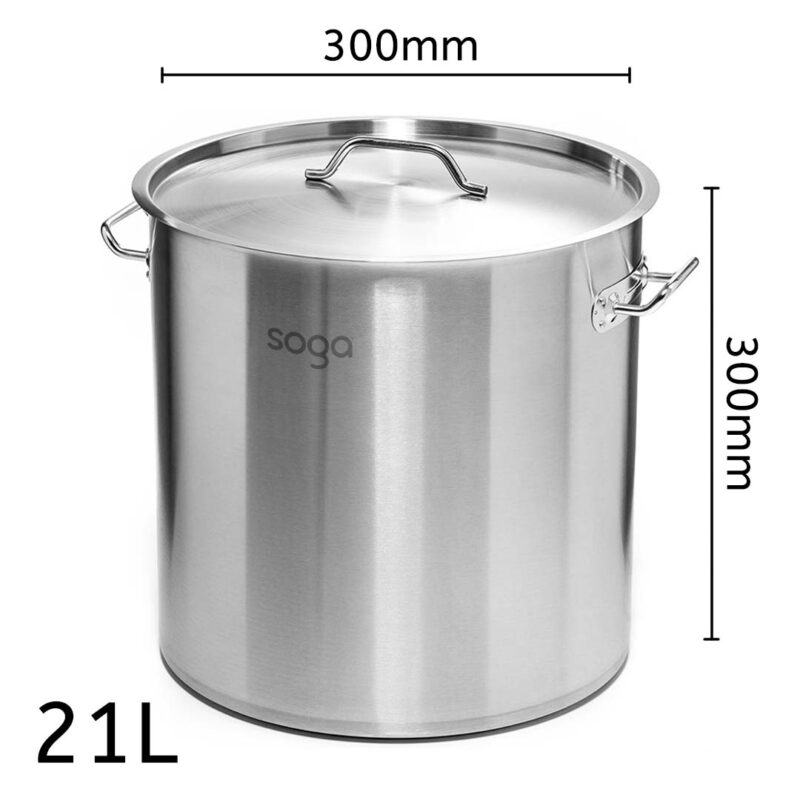 SOGA Dual Burners Cooktop Stove, 30cm Cast Iron Skillet and 21L Stainless Steel Stockpot 30cm - Image 4