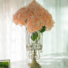 4-SOGA European Clear Glass Cylinder Flower Vase Solid Base with Gold Metal Pattern